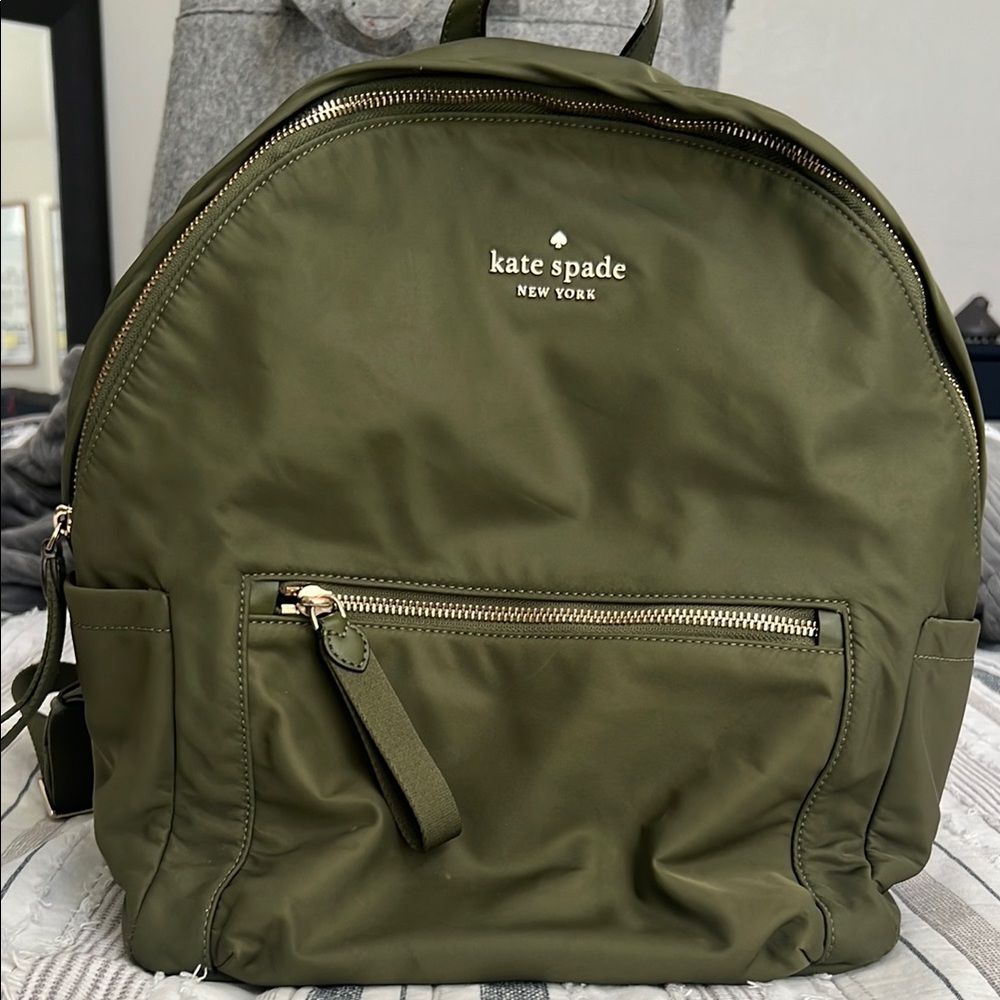 Kate Spade Forest Green Backpack Nylon